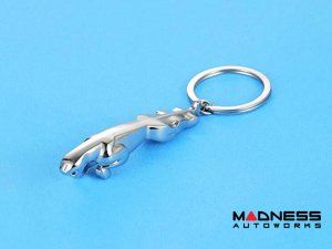 Jaguar Keychain - Leaping Jaguar - Chrome